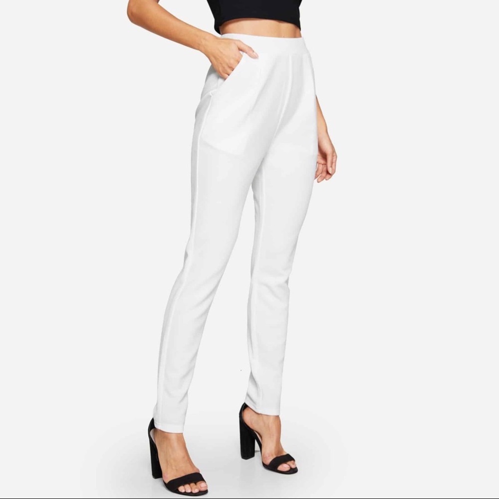Pocket Side Solid Textured Pants